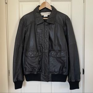 Treasure And Bond Leather Aviator Jacket